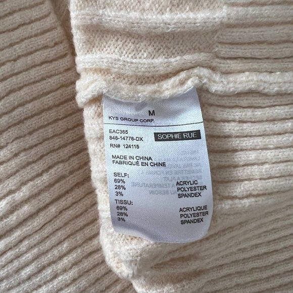 NWT SOPHIE RUE Oatmeal Beige Turtle Neck Sweater‎ (M) - Picture 6 of 7